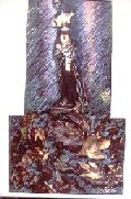 Colorful images
of goddesses and flowers.