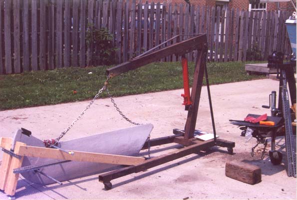Keel being lowered into Keel-O-Matic